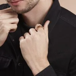 Histoire D'Or Chevalière Tobias Plaqué Or Jaune -Boucles d'oreilles Bracelet Soldes FQHHJW0159 model0