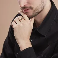 Histoire D'Or Chevalière Sebastiano Plaqué Or Jaune -Boucles d'oreilles Bracelet Soldes FQHHJW0160 model0