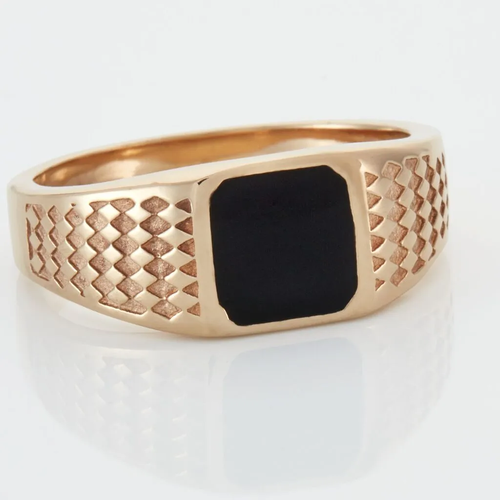 Histoire D'Or Chevalière Plaqué Or Jaune Ariston Email Noir 6 Histoire D'Or Chevalière Plaqué Or Jaune Ariston Email Noir – Image 4