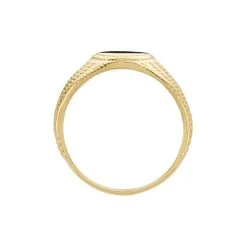 Histoire D'Or Chevalière Plaqué Or Jaune Carson Email Noir -Boucles d'oreilles Bracelet Soldes FQHHJWN006 view2