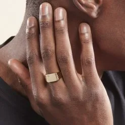 Histoire D'Or Chevalière Plaqué Or Jaune Guillermo Oxyde De Zirconium -Boucles d'oreilles Bracelet Soldes FQHHJZW109 model0