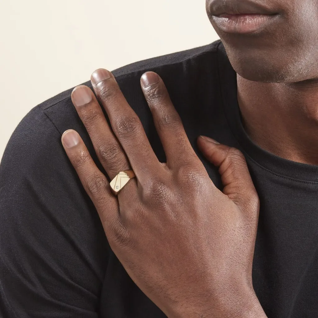 Histoire D'Or Chevalière Plaqué Or Jaune Gyorgy Oxyde De Zirconium 7 Histoire D'Or Chevalière Plaqué Or Jaune Gyorgy Oxyde De Zirconium – Image 5