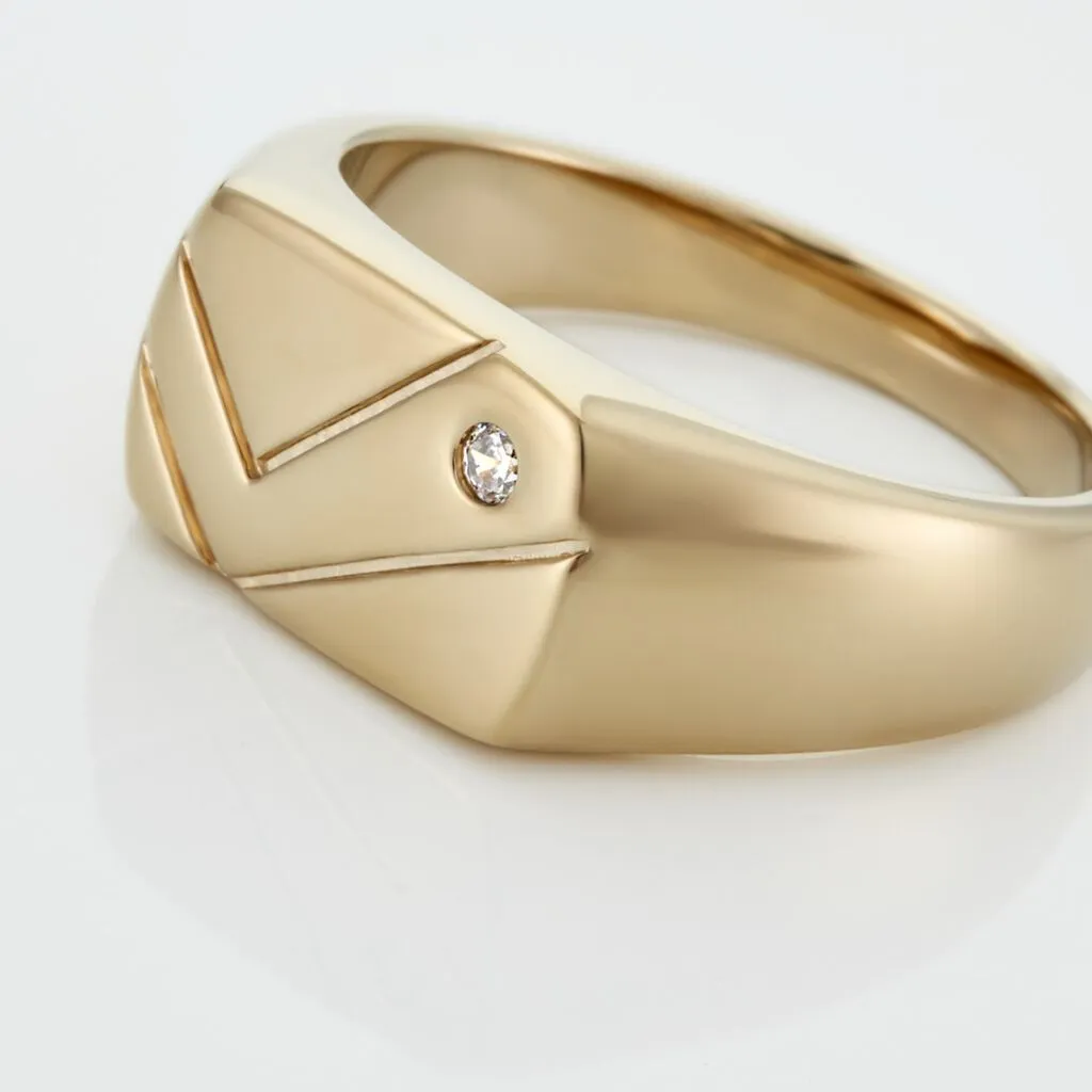 Histoire D'Or Chevalière Plaqué Or Jaune Gyorgy Oxyde De Zirconium 6 Histoire D'Or Chevalière Plaqué Or Jaune Gyorgy Oxyde De Zirconium – Image 4