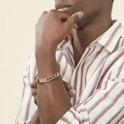 Histoire D'Or Bracelet Identité Bixente Plaqué Or Jaune -Boucles d'oreilles Bracelet Soldes FQIHJW0119 model0