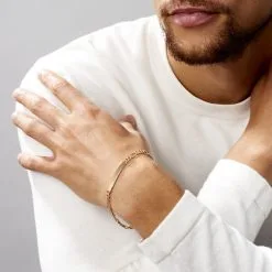 Histoire D'Or Bracelet Identité Plaqué Or Jaune Bixente -Boucles d'oreilles Bracelet Soldes FQIHJW0158 model0