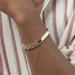 Histoire D'Or Bracelet Identité Clement Plaqué Or Jaune -Boucles d'oreilles Bracelet Soldes FQIMJW0109 model1