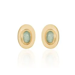 Histoire D'Or Boucles D'oreilles Puces Veina Plaqué Or Jaune Aventurine