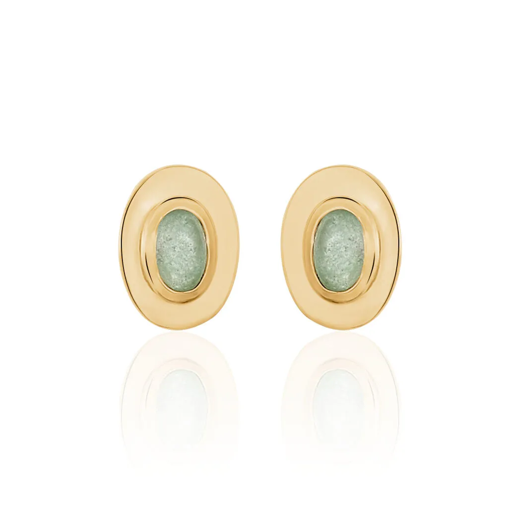 Histoire D'Or Boucles D'oreilles Puces Veina Plaqué Or Jaune Aventurine 3 Histoire D'Or Boucles D'oreilles Puces Veina Plaqué Or Jaune Aventurine