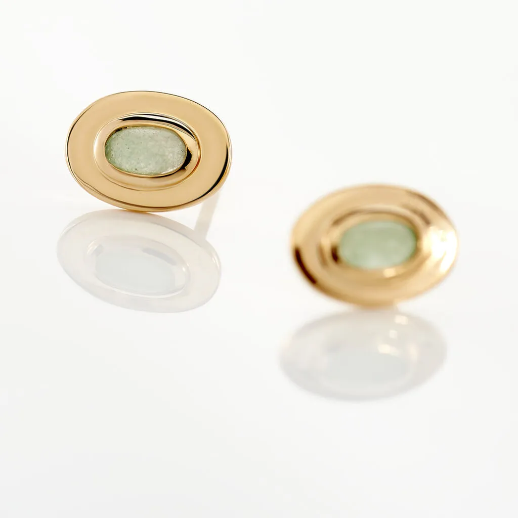 Histoire D'Or Boucles D'oreilles Puces Veina Plaqué Or Jaune Aventurine 5 Histoire D'Or Boucles D'oreilles Puces Veina Plaqué Or Jaune Aventurine – Image 3