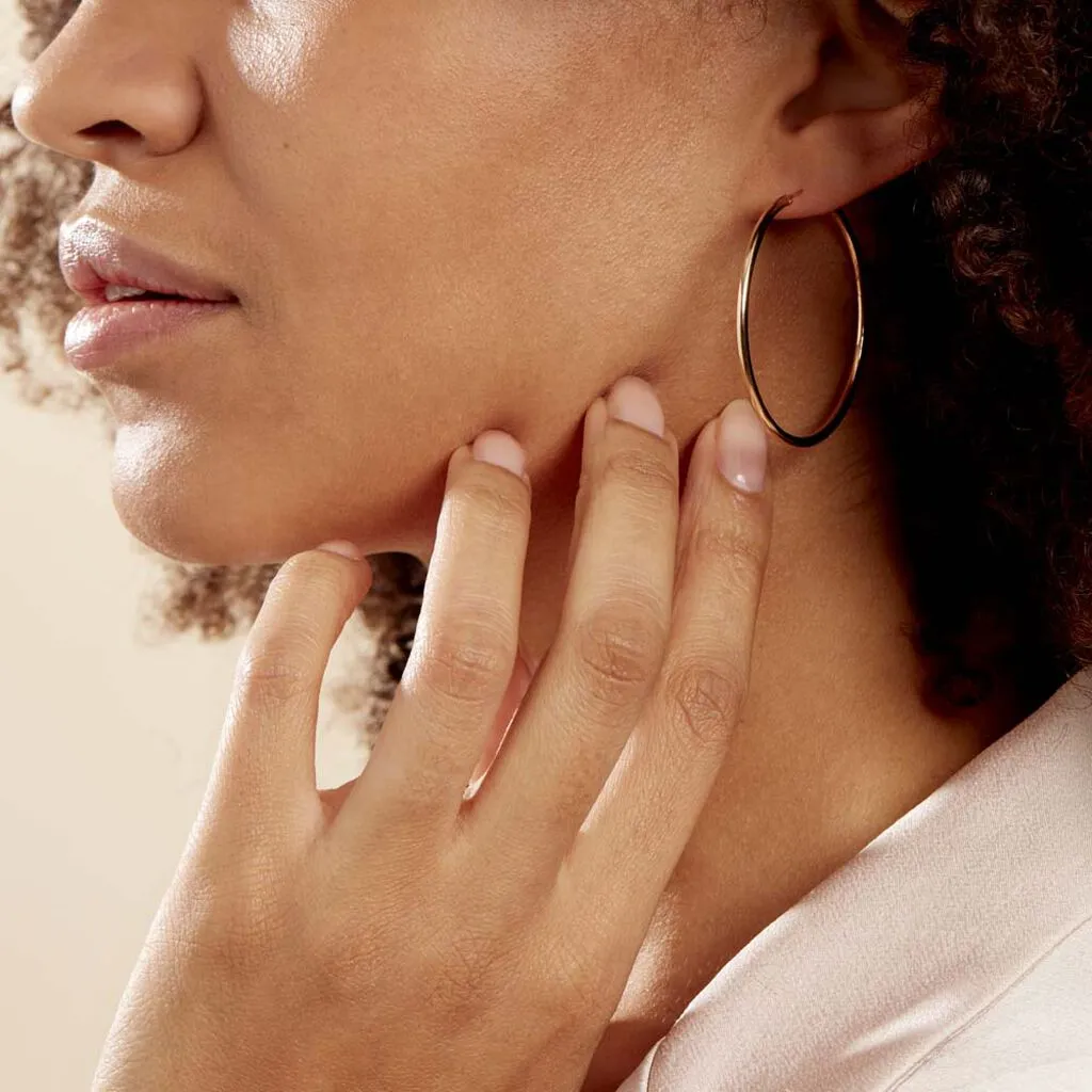 Histoire D'Or Créoles Ada Lisse Plaqué Or Jaune 7 Histoire D'Or Créoles Ada Lisse Plaqué Or Jaune – Image 5