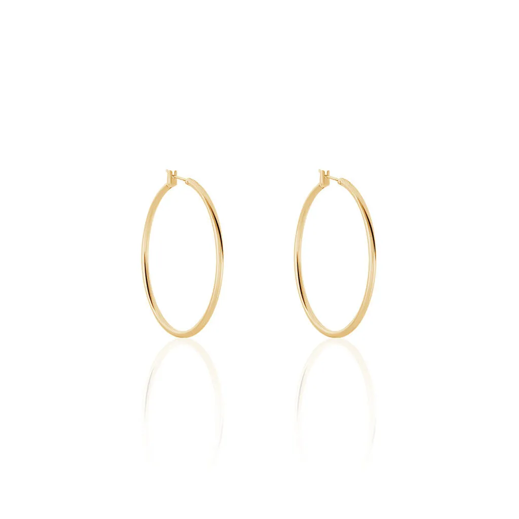 Histoire D'Or Créoles Ada Lisse Plaqué Or Jaune 4 Histoire D'Or Créoles Ada Lisse Plaqué Or Jaune – Image 2