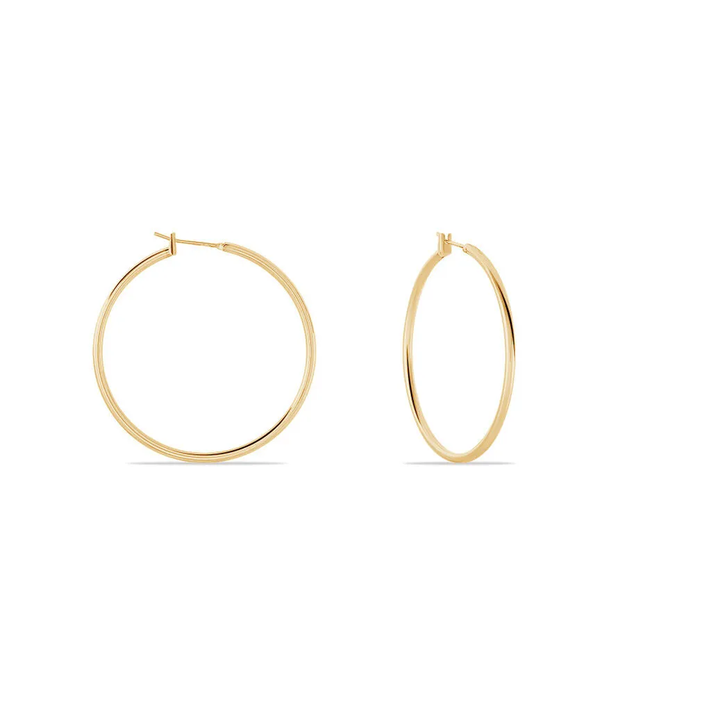 Histoire D'Or Créoles Ada Lisse Plaqué Or Jaune 5 Histoire D'Or Créoles Ada Lisse Plaqué Or Jaune – Image 3