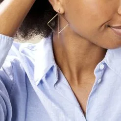 Histoire D'Or Boucles D'oreilles Pendantes Idoia Plaqué Or Jaune -Boucles d'oreilles Bracelet Soldes FQOFJW0492 model0