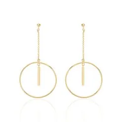 Histoire D'Or Boucles D'oreilles Pendantes Evana Plaqué Or Jaune