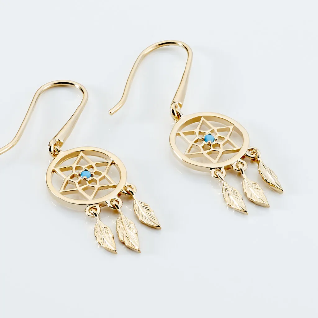 Histoire D'Or Boucles D'oreilles Pendantes Attrape Reves Plaque Or Pierre 5 Histoire D'Or Boucles D'oreilles Pendantes Attrape Reves Plaque Or Pierre – Image 3