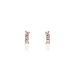 Histoire D'Or Boucles D'oreilles Puces Plaqué Or Jaune Alodia Oxyde De Zirconium