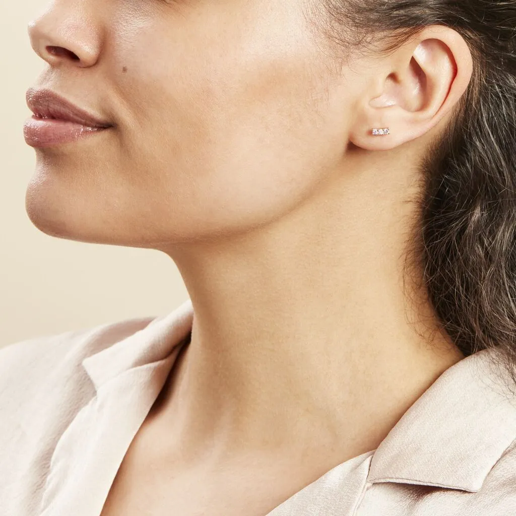 Histoire D'Or Boucles D'oreilles Puces Plaqué Or Jaune Alodia Oxyde De Zirconium 6 Histoire D'Or Boucles D'oreilles Puces Plaqué Or Jaune Alodia Oxyde De Zirconium – Image 4