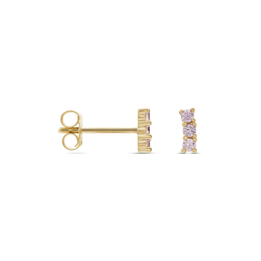Histoire D'Or Boucles D'oreilles Puces Plaqué Or Jaune Alodia Oxyde De Zirconium 4 Histoire D'Or Boucles D'oreilles Puces Plaqué Or Jaune Alodia Oxyde De Zirconium – Image 2