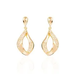 Histoire D'Or Boucles D'oreilles Pendantes Mai-lee Plaqué Or Oxyde De Zirconium