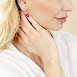 Histoire D'Or Boucles D'oreilles Jennyferine Plaqué Or Jaune Oxydes De Zirconium -Boucles d'oreilles Bracelet Soldes FQOFJZW461 model0