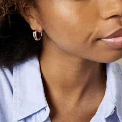 Histoire D'Or Créoles Marceline Rondes Plaqué Or Jaune Oxyde De Zirconium -Boucles d'oreilles Bracelet Soldes FQOFJZW482 model1