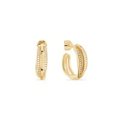 Histoire D'Or Créoles Marceline Rondes Plaqué Or Jaune Oxyde De Zirconium -Boucles d'oreilles Bracelet Soldes FQOFJZW482 view2