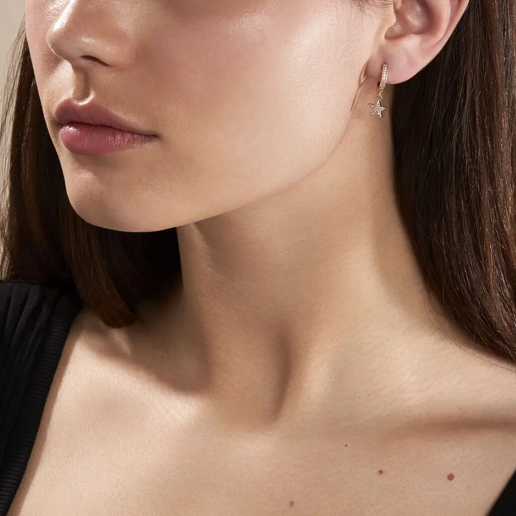 Histoire D'Or Creoles Plaqué Or Jenny Oxydes Etoiles 5 Histoire D'Or Creoles Plaqué Or Jenny Oxydes Etoiles – Image 3