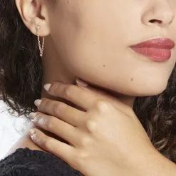 Histoire D'Or Boucles D'oreilles Pendantes Plaqué Or Lienard Oxydes De Zirconium -Boucles d'oreilles Bracelet Soldes FQOFJZW527 model0