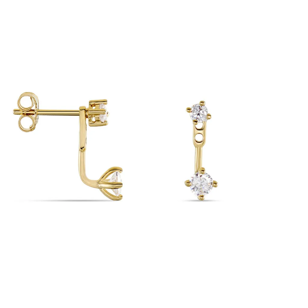 Histoire D'Or Bijoux D'oreilles Plaqué Or Dedale Oxydes De Zirconium 4 Histoire D'Or Bijoux D'oreilles Plaqué Or Dedale Oxydes De Zirconium – Image 2