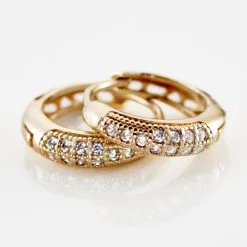 Histoire D'Or Créoles Sahar Plaqué Or Jaune Oxyde De Zirconium -Boucles d'oreilles Bracelet Soldes FQOFJZW560 view2