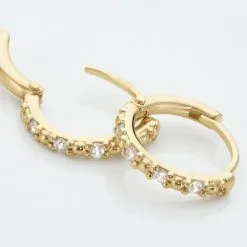 Histoire D'Or Créoles Plaqué Or Jaune Mimy Oxydes De Zirconium -Boucles d'oreilles Bracelet Soldes FQOFJZW565 view2