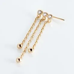 Histoire D'Or Bijou D'oreille Unitaire Plaqué Or Jaune Kolya Oxydes De Zirconium -Boucles d'oreilles Bracelet Soldes FQOFJZW568 view2