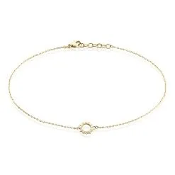 Histoire D'Or Chaîne De Cheville Aku Plaqué Or Doré Oxyde De Zirconium Blanc