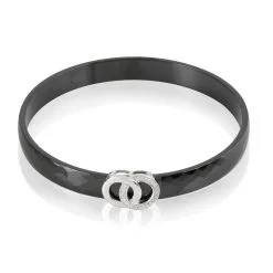 Histoire D'Or Bracelet Jonc Argent Blanc Oxyde De Zirconium Et Céramique