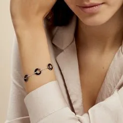 Histoire D'Or Bracelet Suzanne Argent Blanc Céramique Et Oxyde De Zirconium -Boucles d'oreilles Bracelet Soldes MABFBXN169 model1