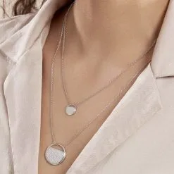 Collier Laetizia Clara Argent Blanc Oxyde De Zirconium -Boucles d'oreilles Bracelet Soldes MACFBZW293 model1