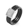 Histoire D'Or Bague Ceramik Design Argent Blanc Oxyde De Zirconium Et Céramique