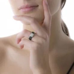 Histoire D'Or Bague Ceramik Design Argent Blanc Oxyde De Zirconium Et Céramique -Boucles d'oreilles Bracelet Soldes MADFBXN025 model0