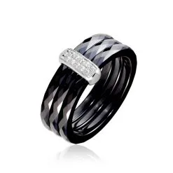 Histoire D'Or Bague Ceramik Design Argent Blanc Oxyde De Zirconium Et Céramique