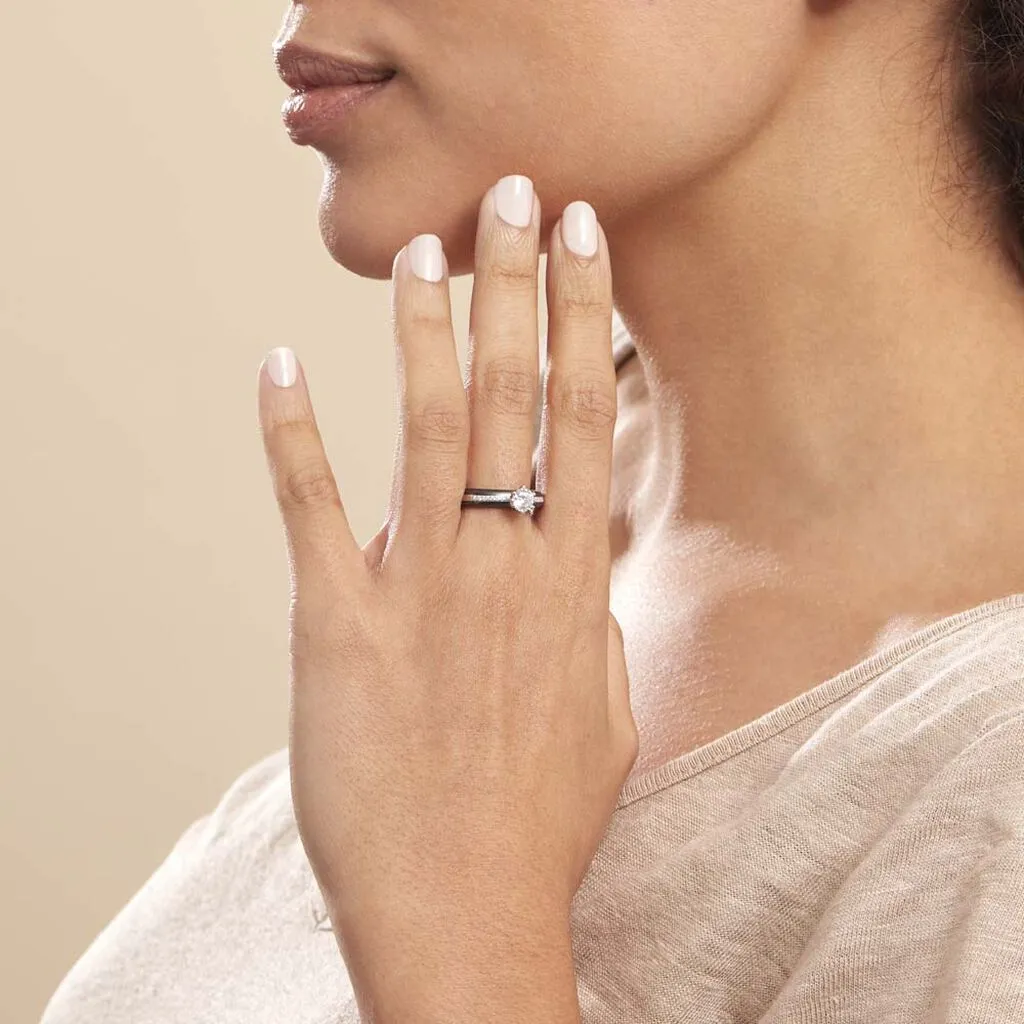 Histoire D'Or Bague Solitaire Ceramik Design Argent Oxyde De Zirconium Et Céramique 8 Histoire D'Or Bague Solitaire Ceramik Design Argent Oxyde De Zirconium Et Céramique – Image 6