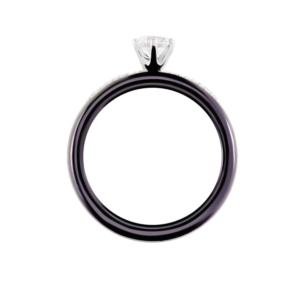 Histoire D'Or Bague Solitaire Ceramik Design Argent Oxyde De Zirconium Et Céramique 5 Histoire D'Or Bague Solitaire Ceramik Design Argent Oxyde De Zirconium Et Céramique – Image 3