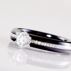 Histoire D'Or Bague Solitaire Ceramik Design Argent Oxyde De Zirconium Et Céramique 11 Histoire D'Or Bague Solitaire Ceramik Design Argent Oxyde De Zirconium Et Céramique -Boucles d'oreilles Bracelet Soldes MADFBXN032 view3