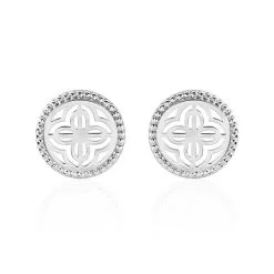 Boucles D'oreilles Puces Laetizia Celine Argent Blanc