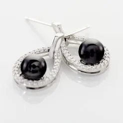 Histoire D'Or Boucles D'oreilles Pendantes Nerea Argent Blanc Céramique Et Oxyde -Boucles d'oreilles Bracelet Soldes MAOFBXN141 view2