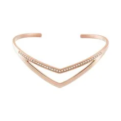 Histoire D'Or Bracelet Jonc Acier Rose Strass