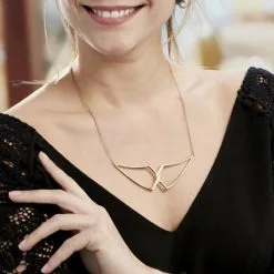 Histoire D'Or Collier Sautoir Adelind Acier Jaune -Boucles d'oreilles Bracelet Soldes MICFJW0098 model0