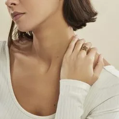 Histoire D'Or Bague Ajustable Adel Acier Doré -Boucles d'oreilles Bracelet Soldes MIDFJW0247 model0