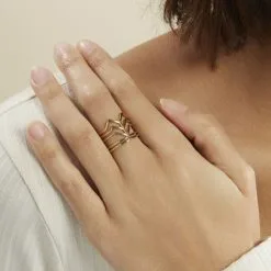 Histoire D'Or Bague Ajustable Adel Acier Doré -Boucles d'oreilles Bracelet Soldes MIDFJW0247 model1