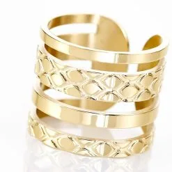 Histoire D'Or Bague Abram Acier Jaune -Boucles d'oreilles Bracelet Soldes MIDFJW0261 view3