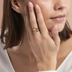 Histoire D'Or Bague Ajustable Abram Acier Doré 12 Histoire D'Or Bague Ajustable Abram Acier Doré -Boucles d'oreilles Bracelet Soldes MIDFJW0262 model0